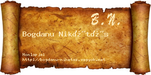 Bogdanu Nikétás névjegykártya